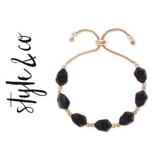 Black Stone Slider Bracelet
